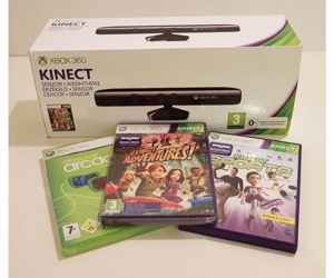 Dobozos Kinect 3 ajándék játékkal