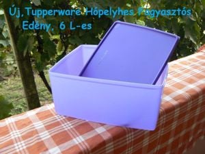 Új tupperware színes hópelyhes fagyasztós edény. 6 L-es. 6.490.-