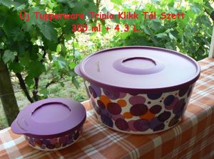 Új, Tupperware, Tripla Klikk Tál Szett, 4.3 L.+ 350 ml, 5.990.-