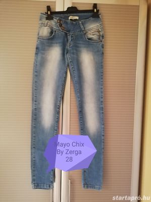 Új Retro Jeans kék 27-es ülepes, Mayo Chix by Zerga 28-as női farmer nadrág - kép 3